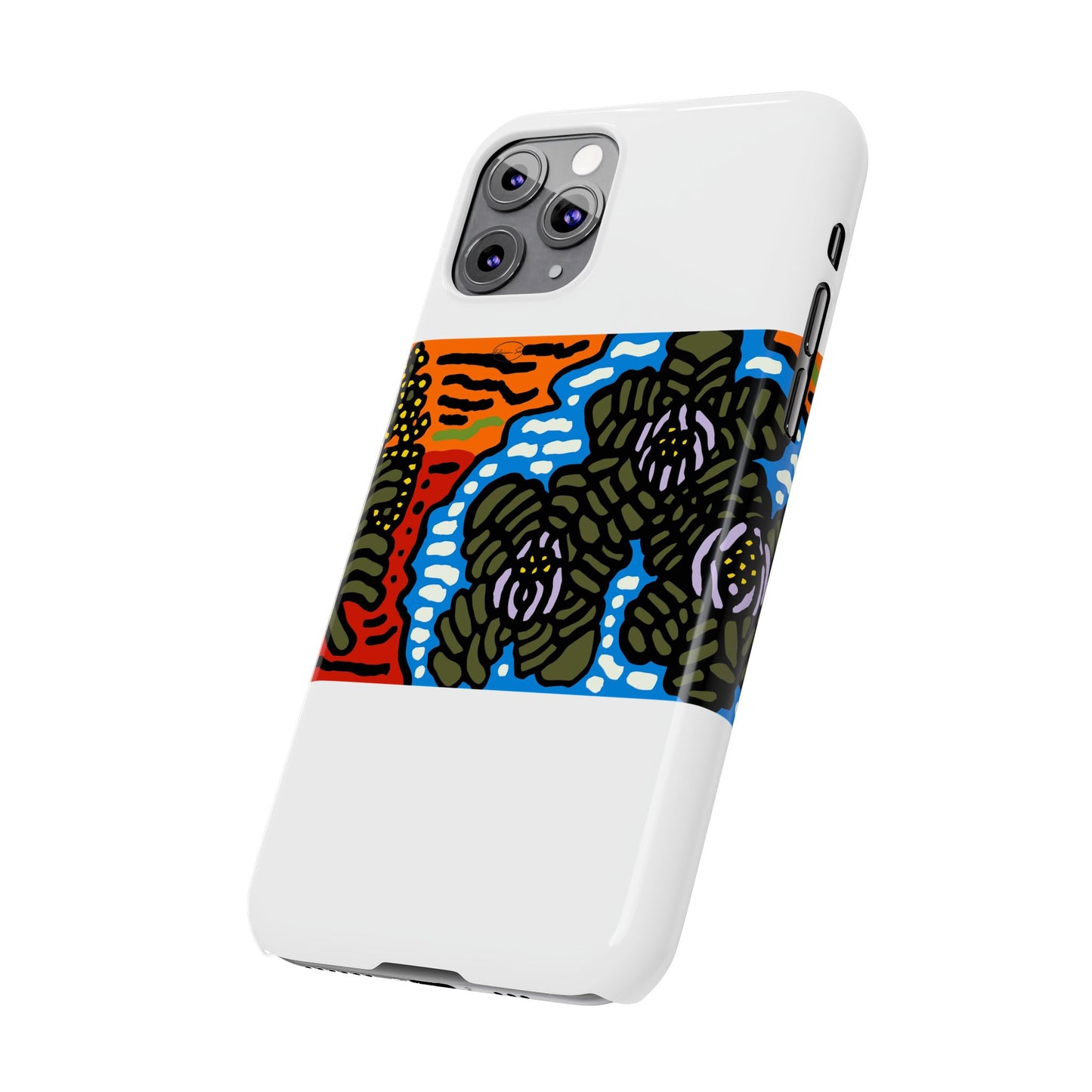 The Sri Lankan water lilies meets the Australian wattle Slim Phone Case