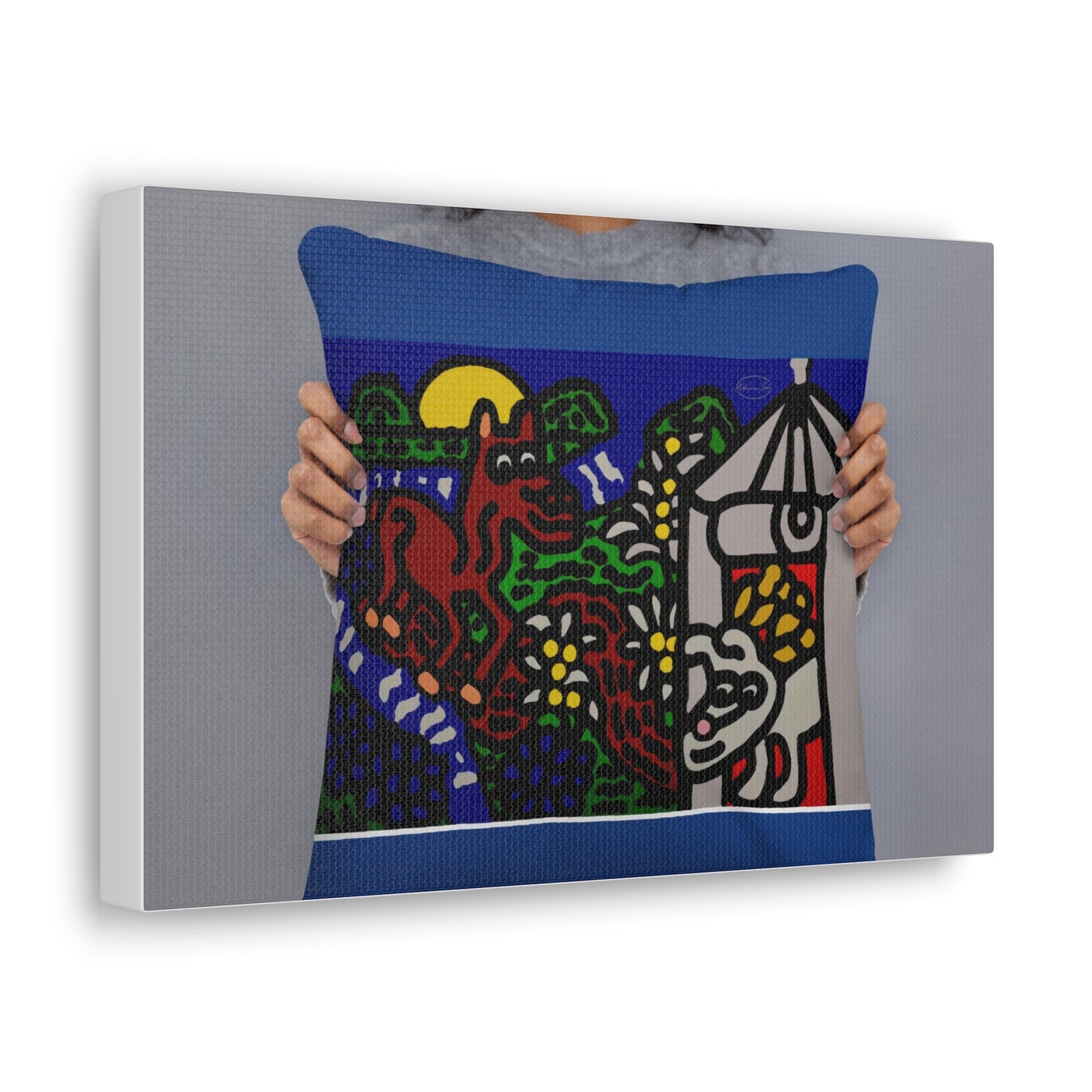 Bunny welcoming a friendly horse on his journey Canvas (Small)
