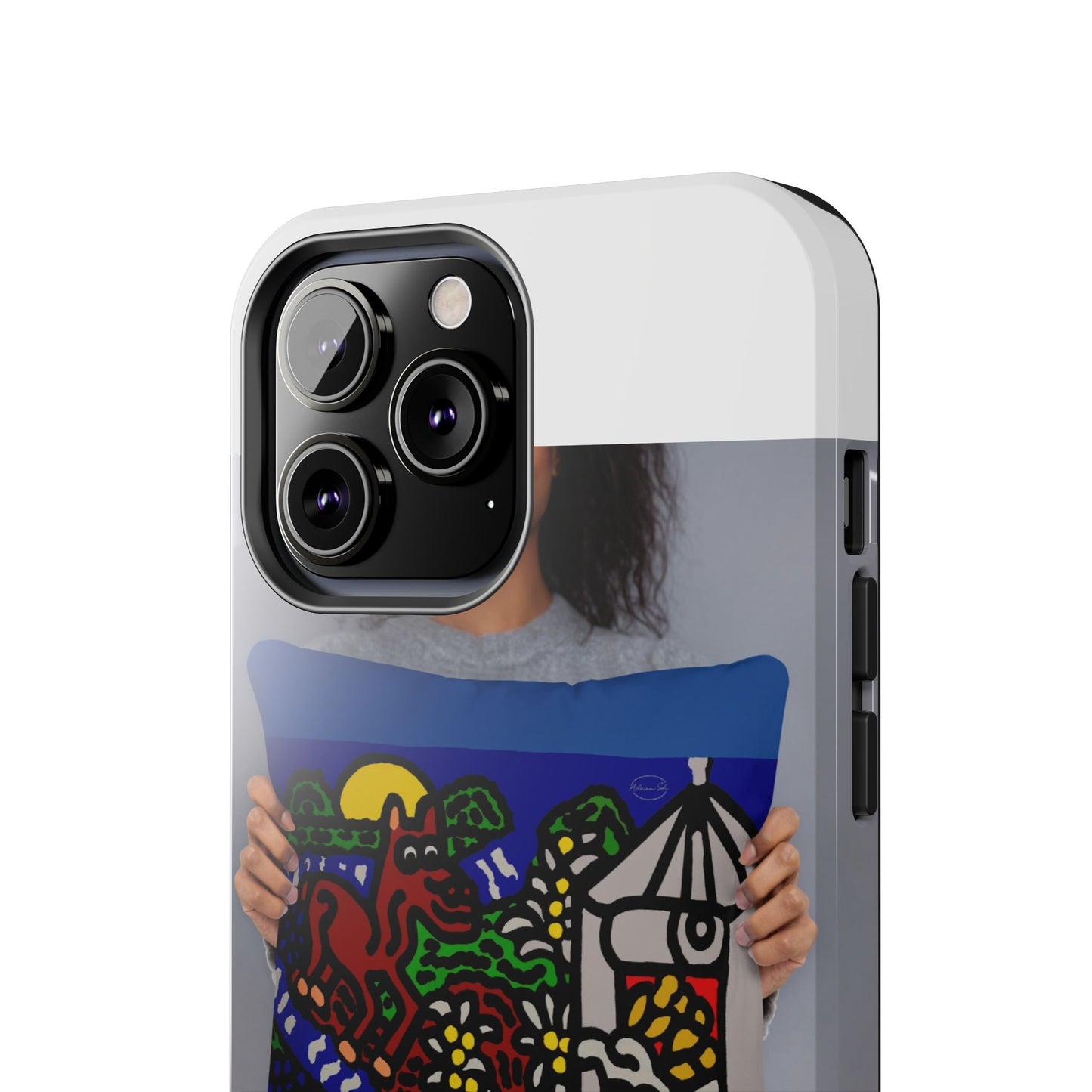 Bunny welcoming a friendly horse on his journey Tough Phone Case