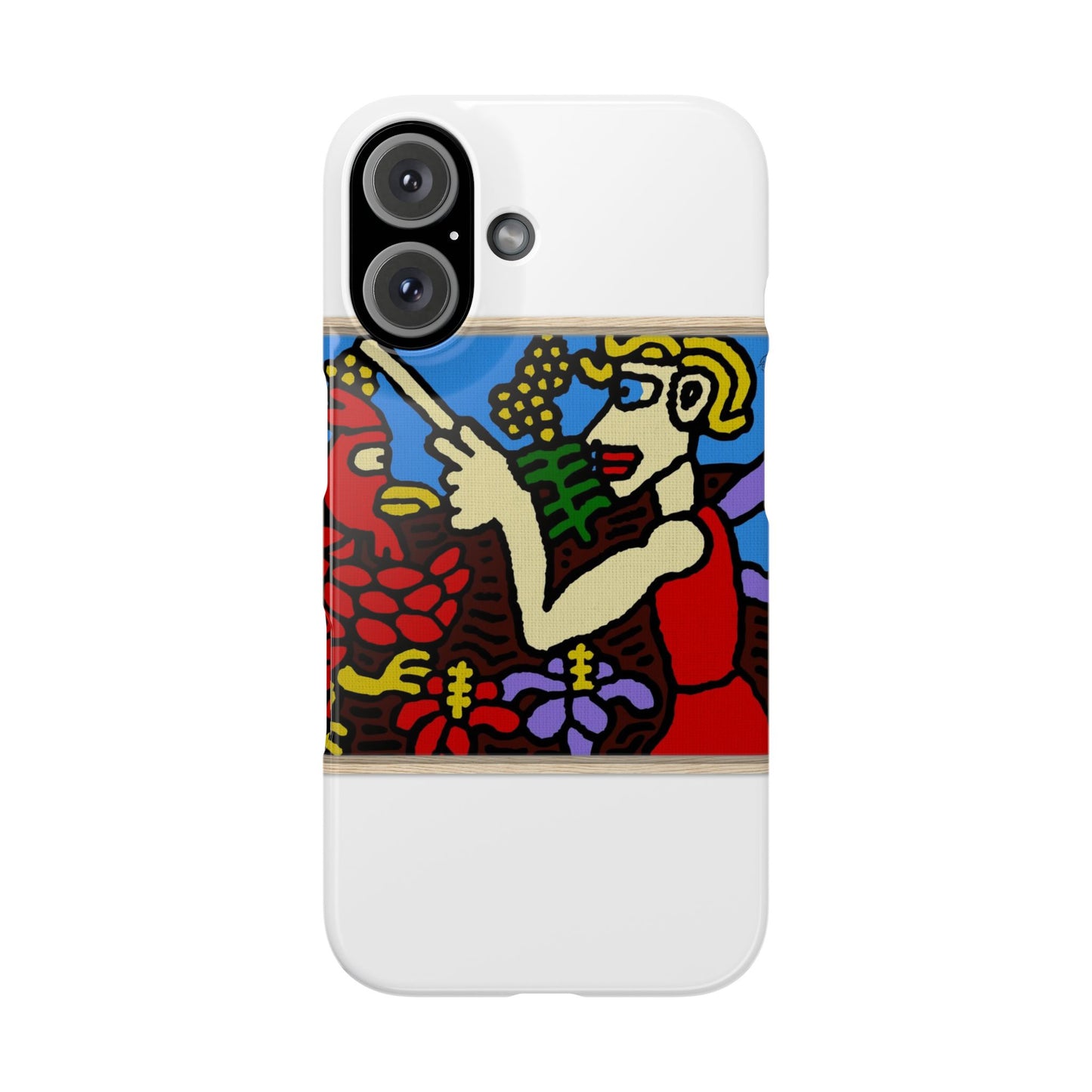 The hen gaining a blessing from a fairy Slim Phone Case