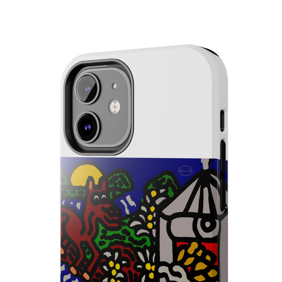Bunny welcoming a friendly horse on his journey Tough Phone Case