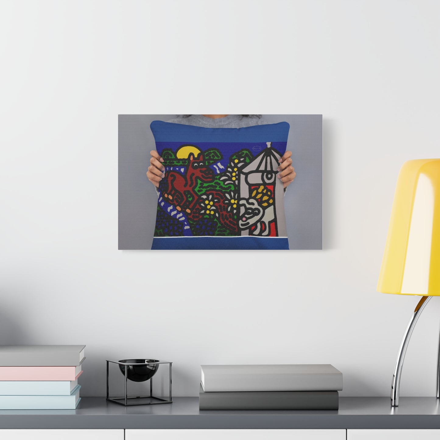 Bunny welcoming a friendly horse on his journey Canvas (Small)