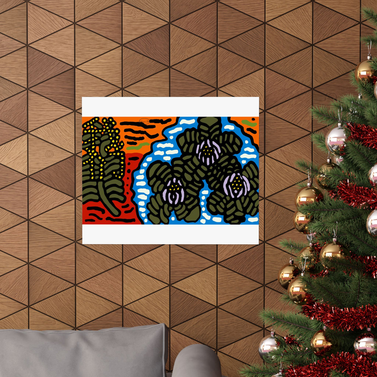 The Sri Lankan water lilies meets the Australian wattle Matte Poster Horizontal (Large)