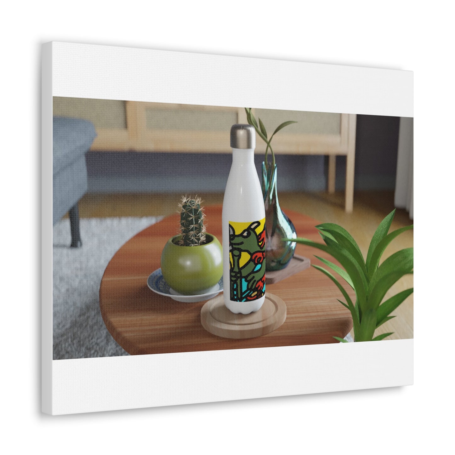 Two dragons enjoying a feast together Canvas (Large)