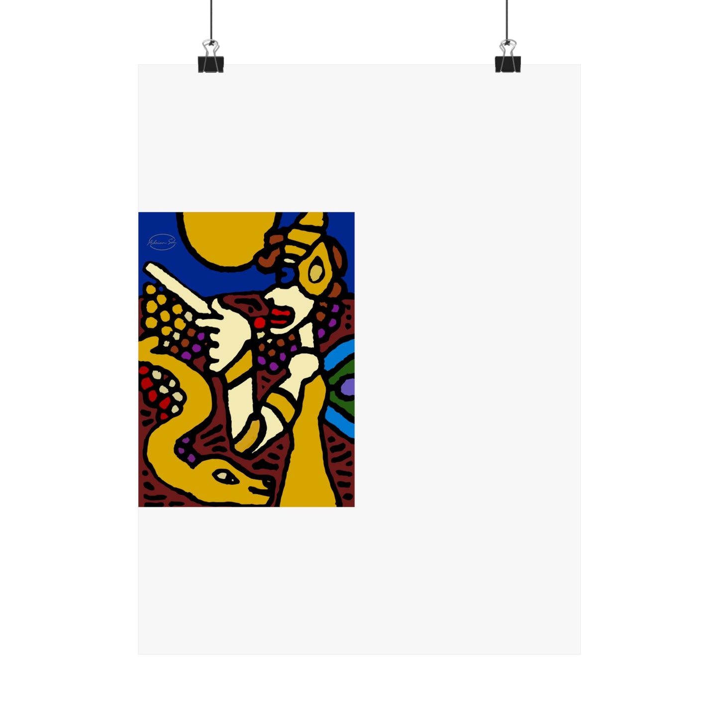 The golden snake being blessed by the fairy Matte Poster Vertical (Small)