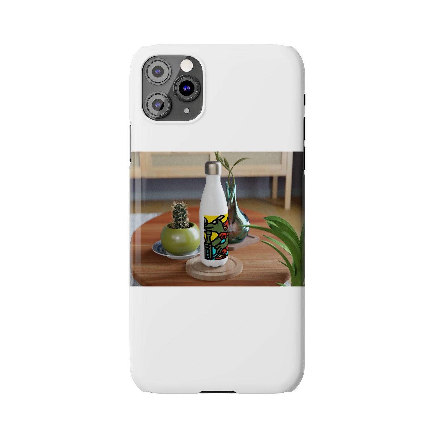 Two dragons enjoying a feast together Slim Phone Case
