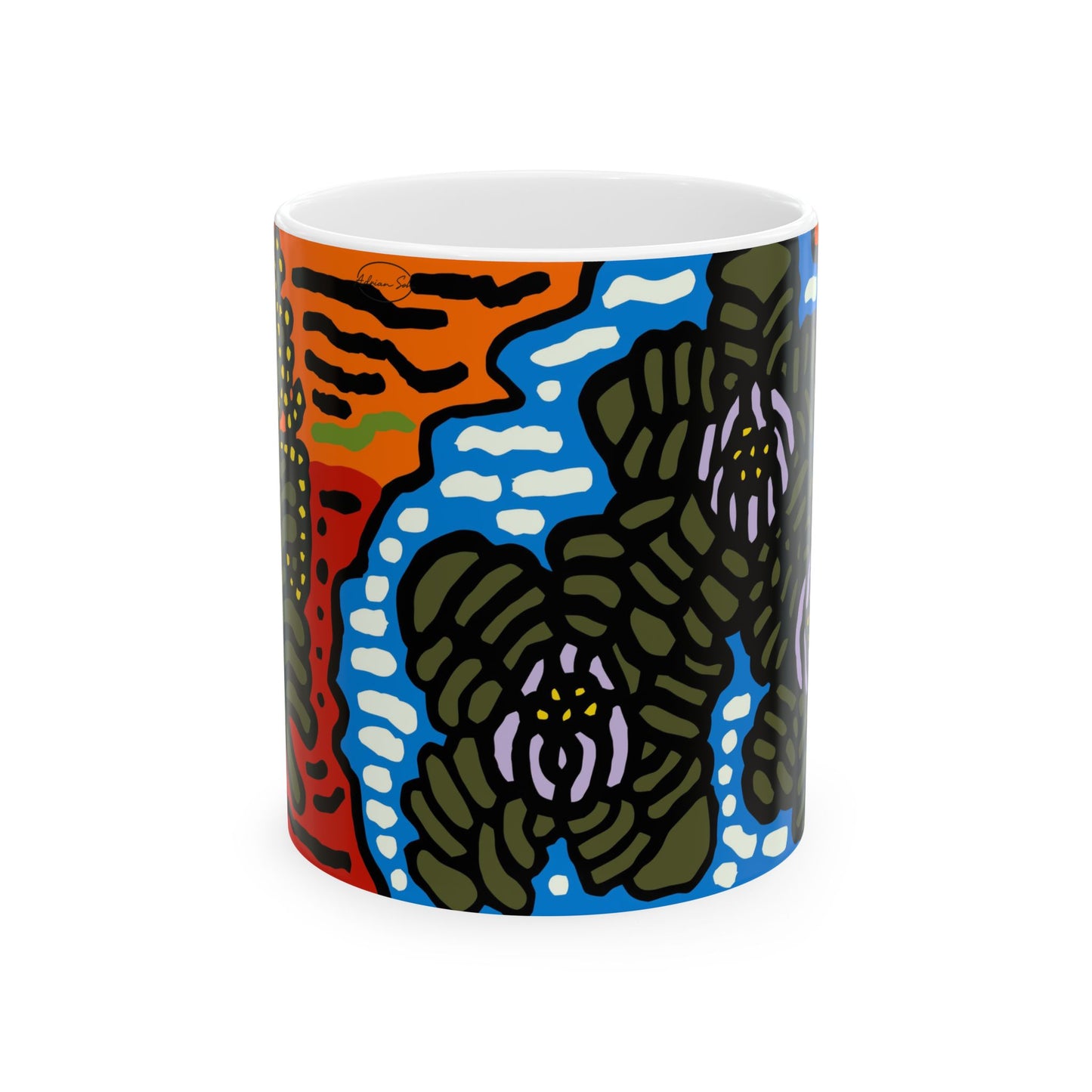 The Sri Lankan water lilies meets the Australian wattle Ceramic Mug