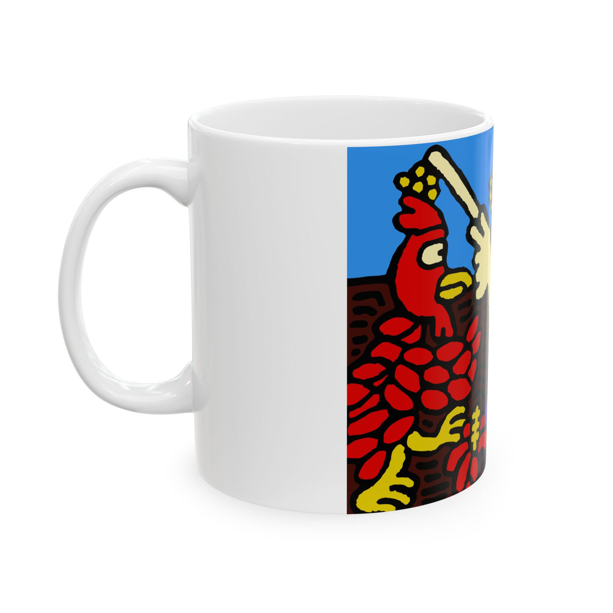 The hen gaining a blessing from a fairy Ceramic Mug