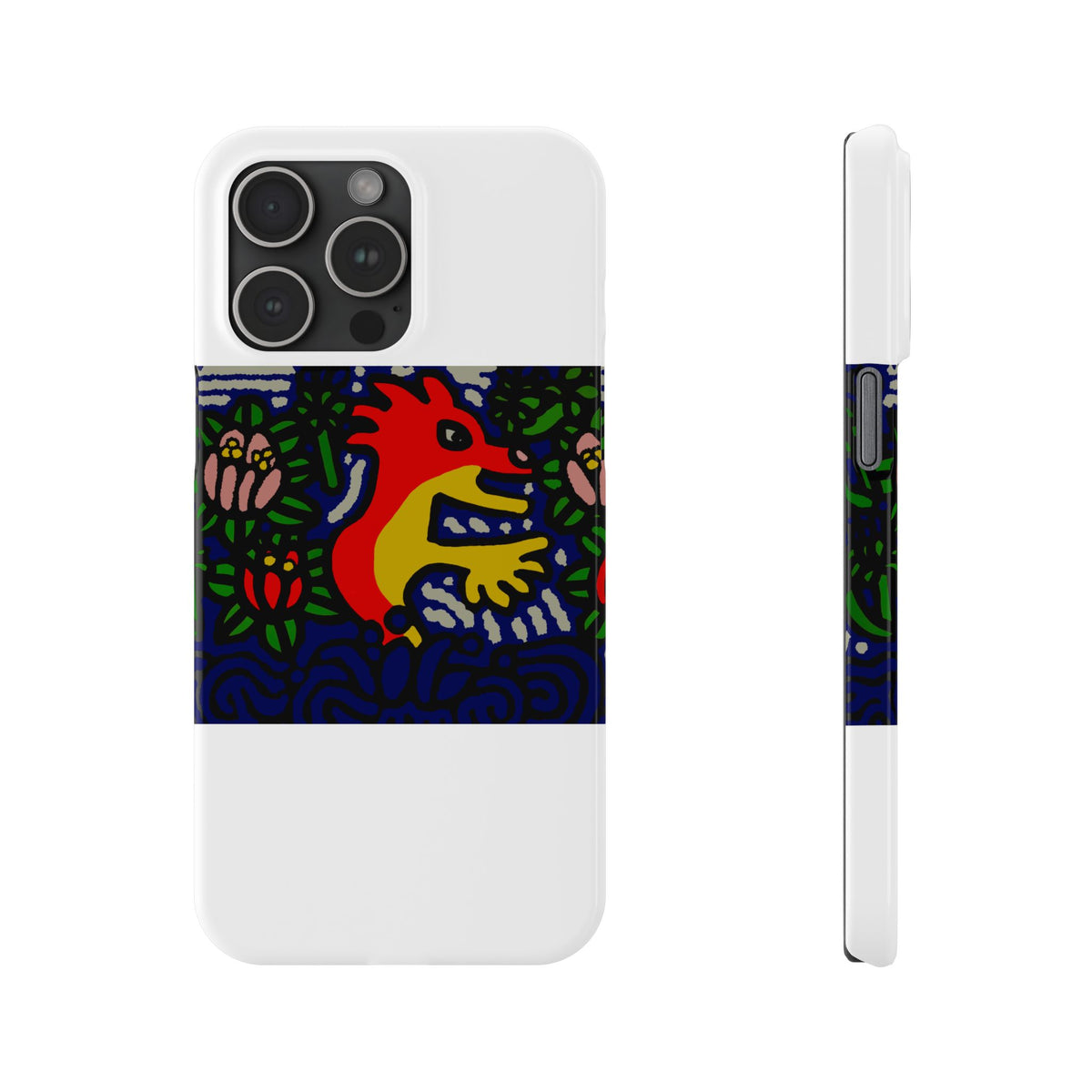 Breaking through the surface of a lotus pond Slim Phone Case