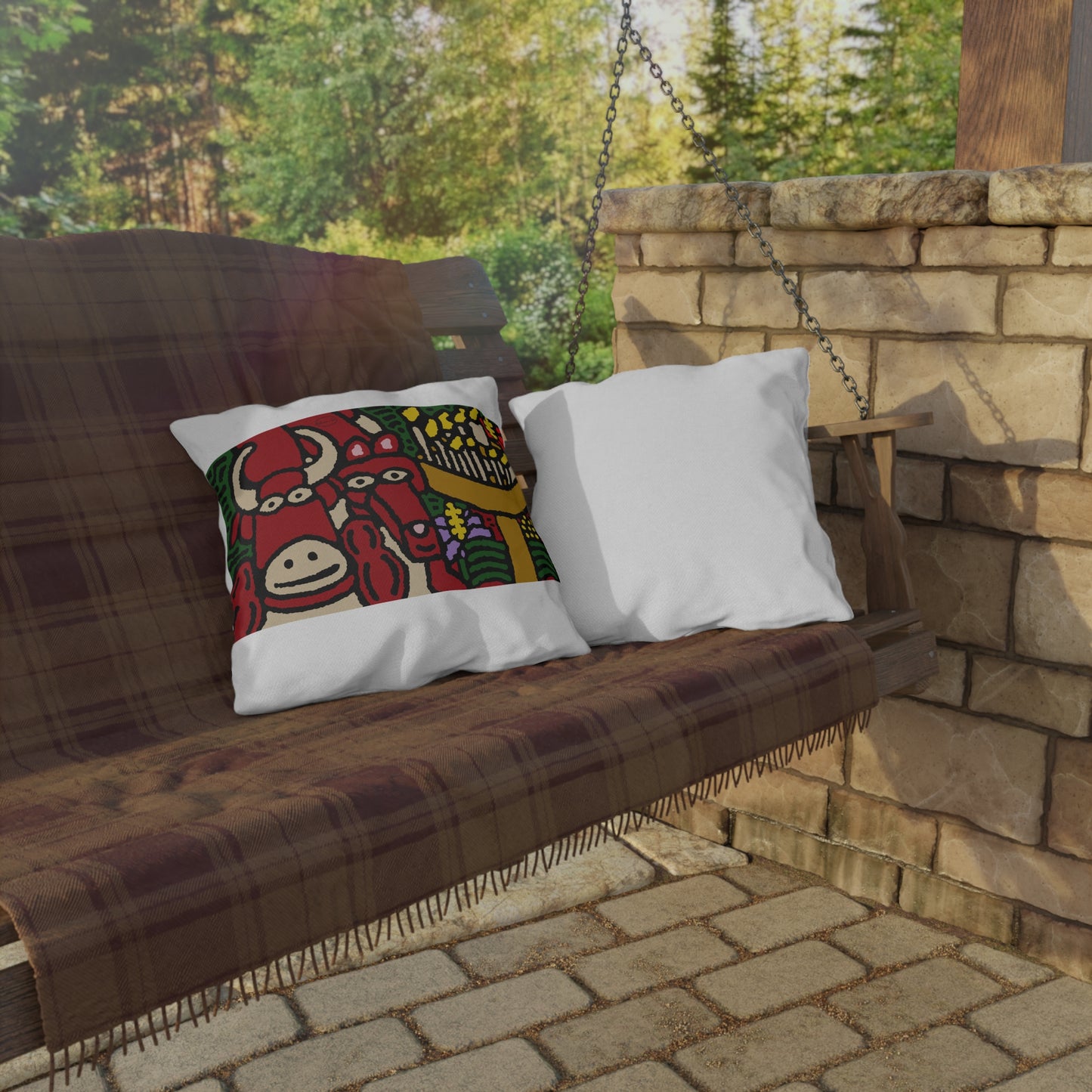Going blessed by light together — Outdoor Pillow