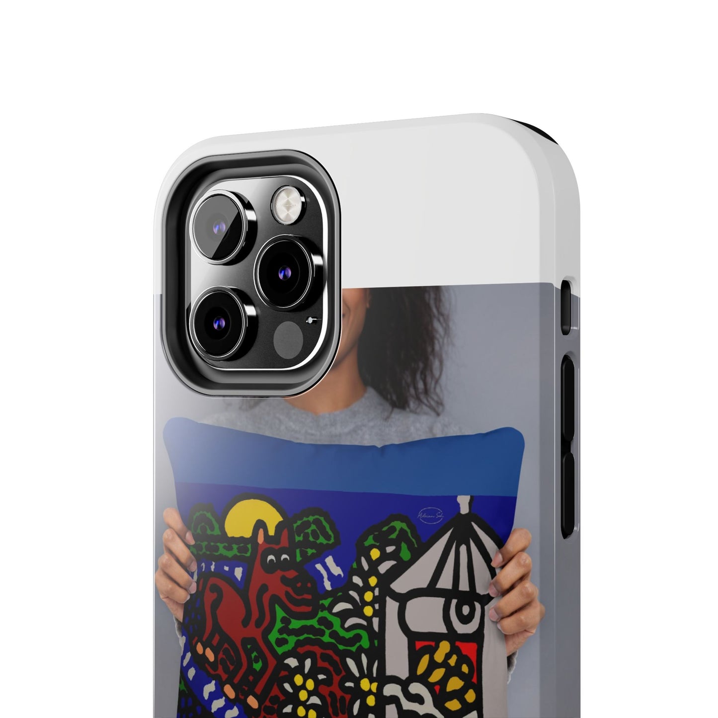 Bunny welcoming a friendly horse on his journey Tough Phone Case