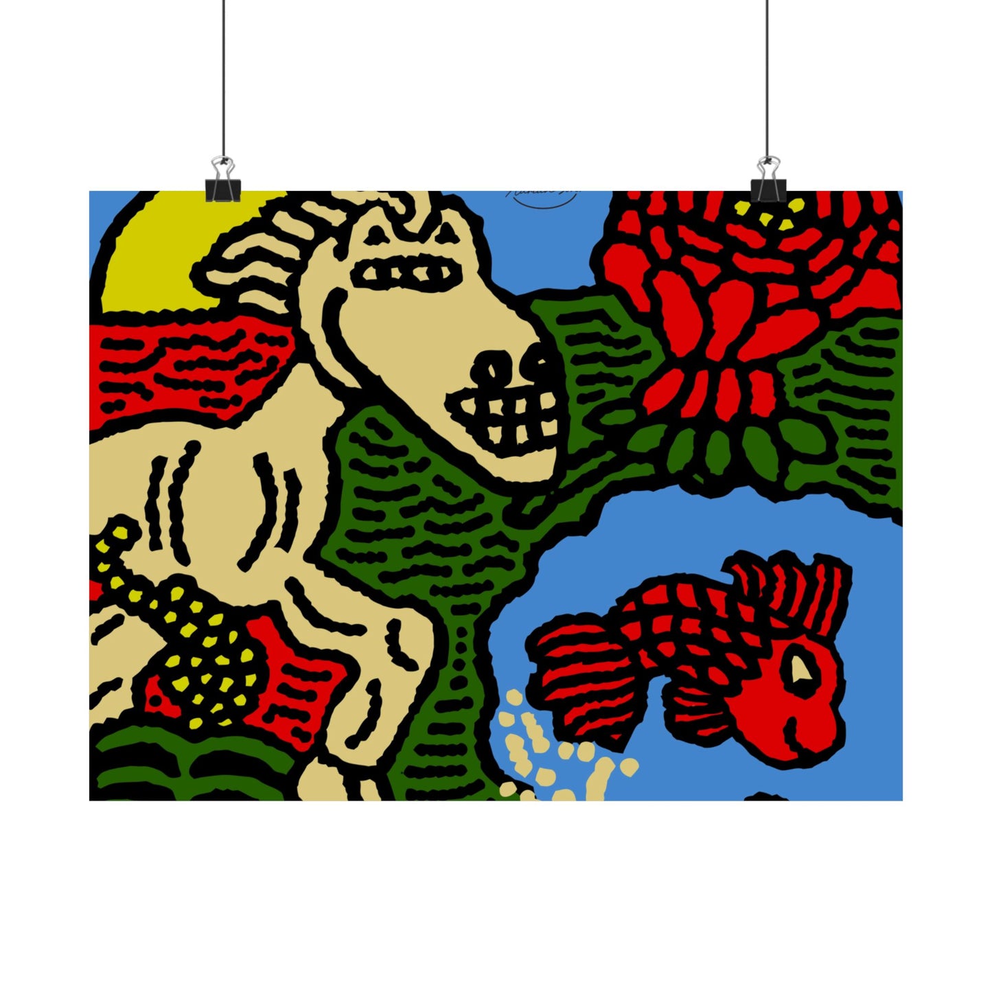 Galloping carefree through life Matte Poster Horizontal (Small)