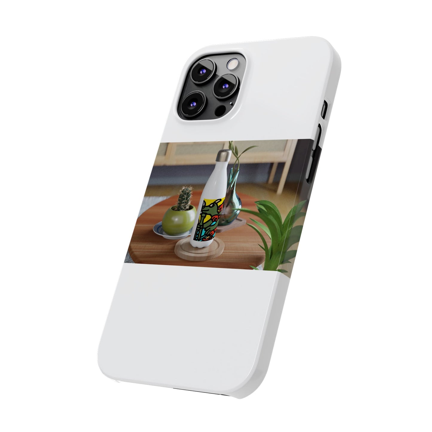 Two dragons enjoying a feast together Slim Phone Case