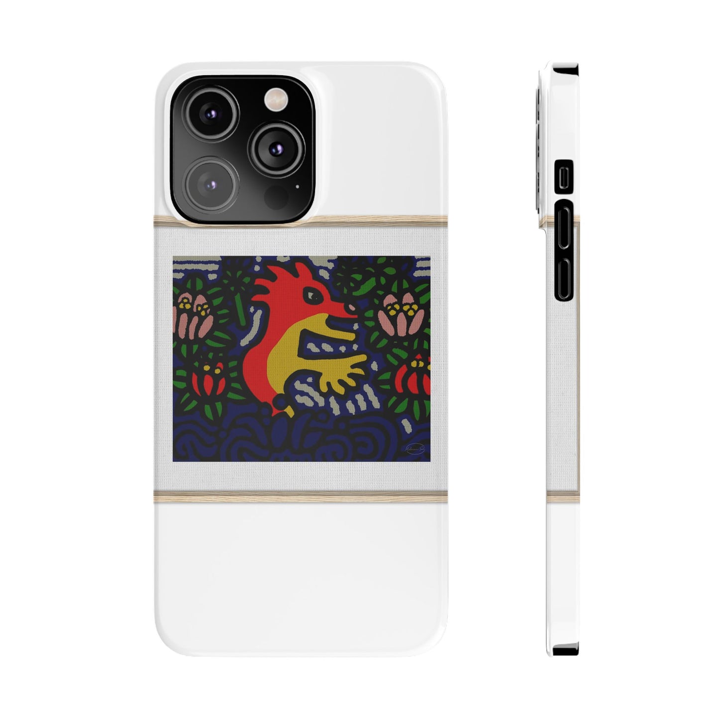 Breaking through the surface of a lotus pond Slim Phone Case