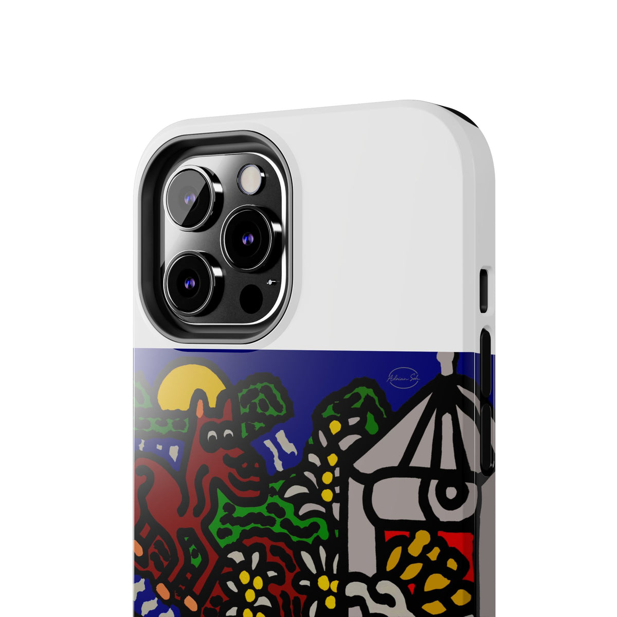 Bunny welcoming a friendly horse on his journey Tough Phone Case