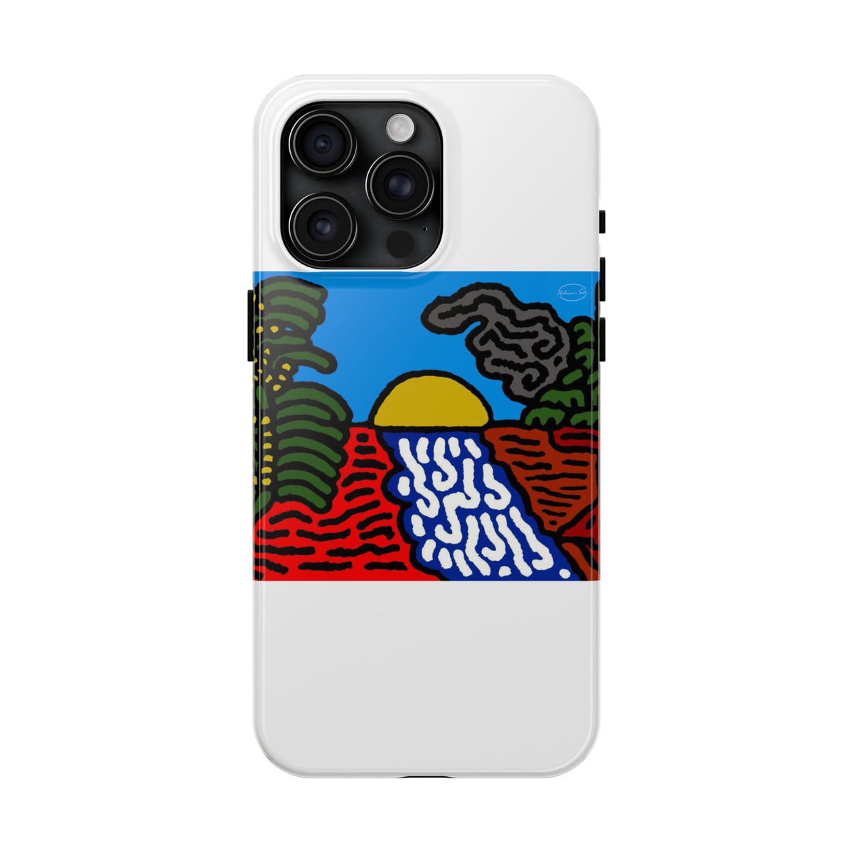 The river that joins the Australian wattle and Lebanese cedar tree in friendship Tough Phone Case