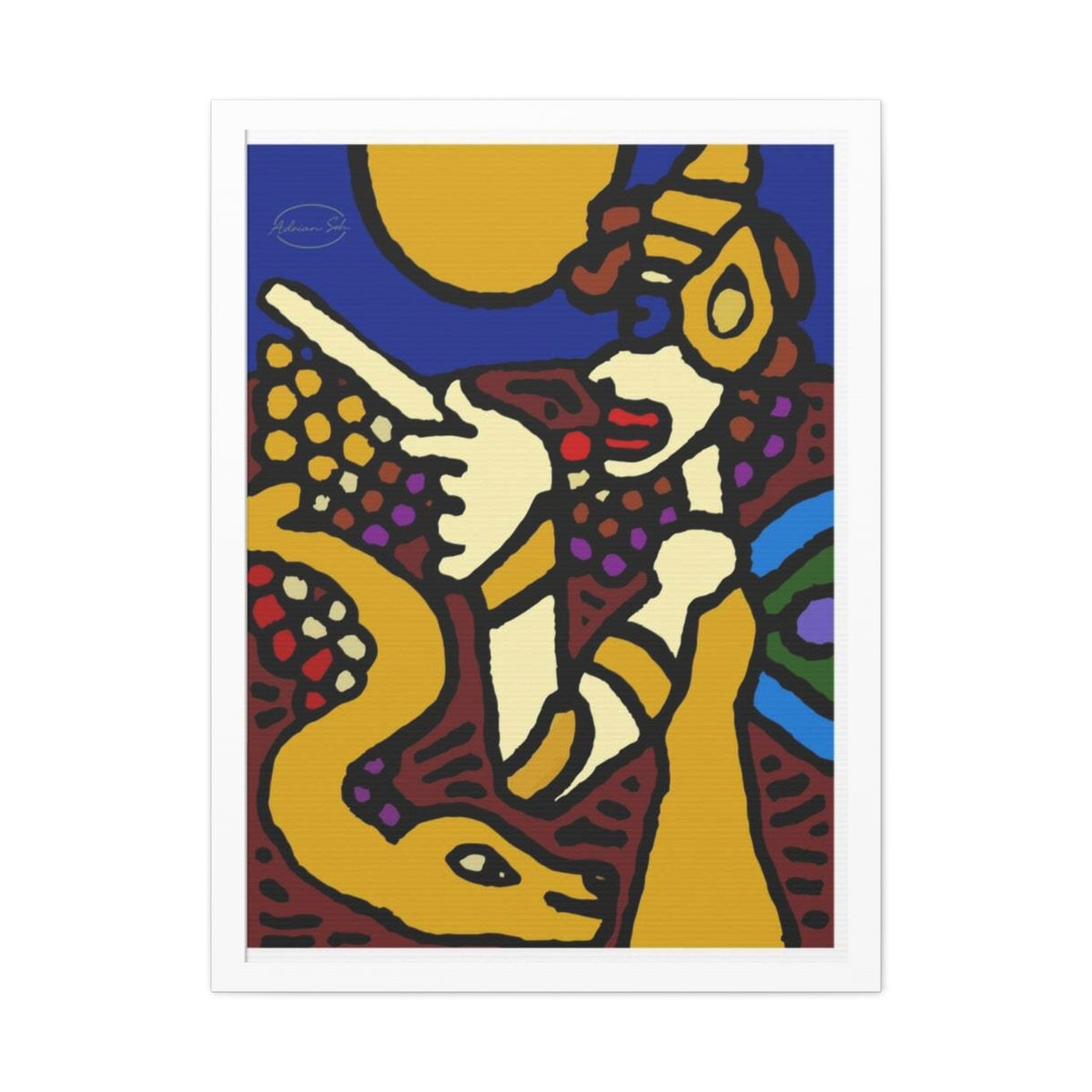 The golden snake being blessed by the fairy Canvas (Large)
