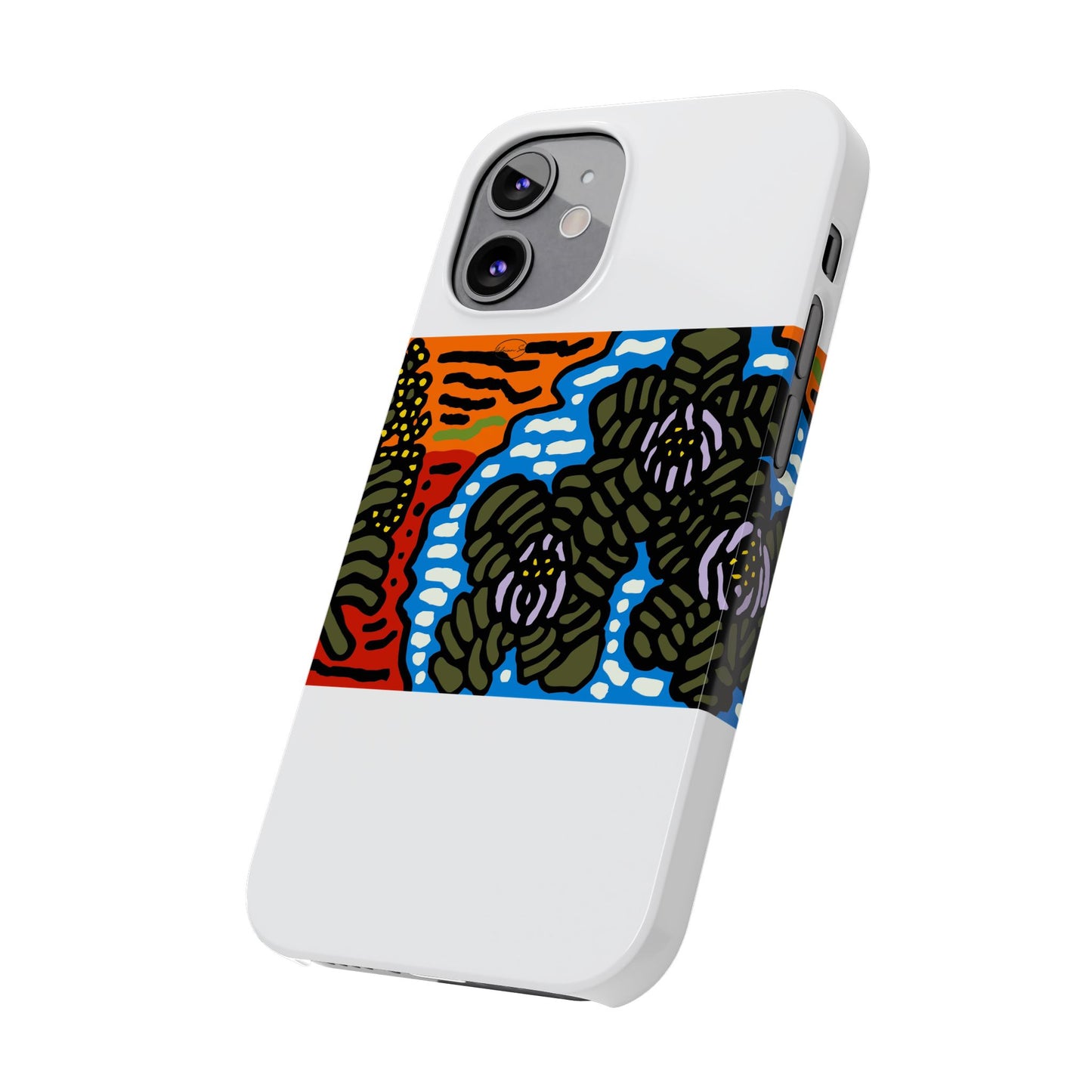 The Sri Lankan water lilies meets the Australian wattle Slim Phone Case