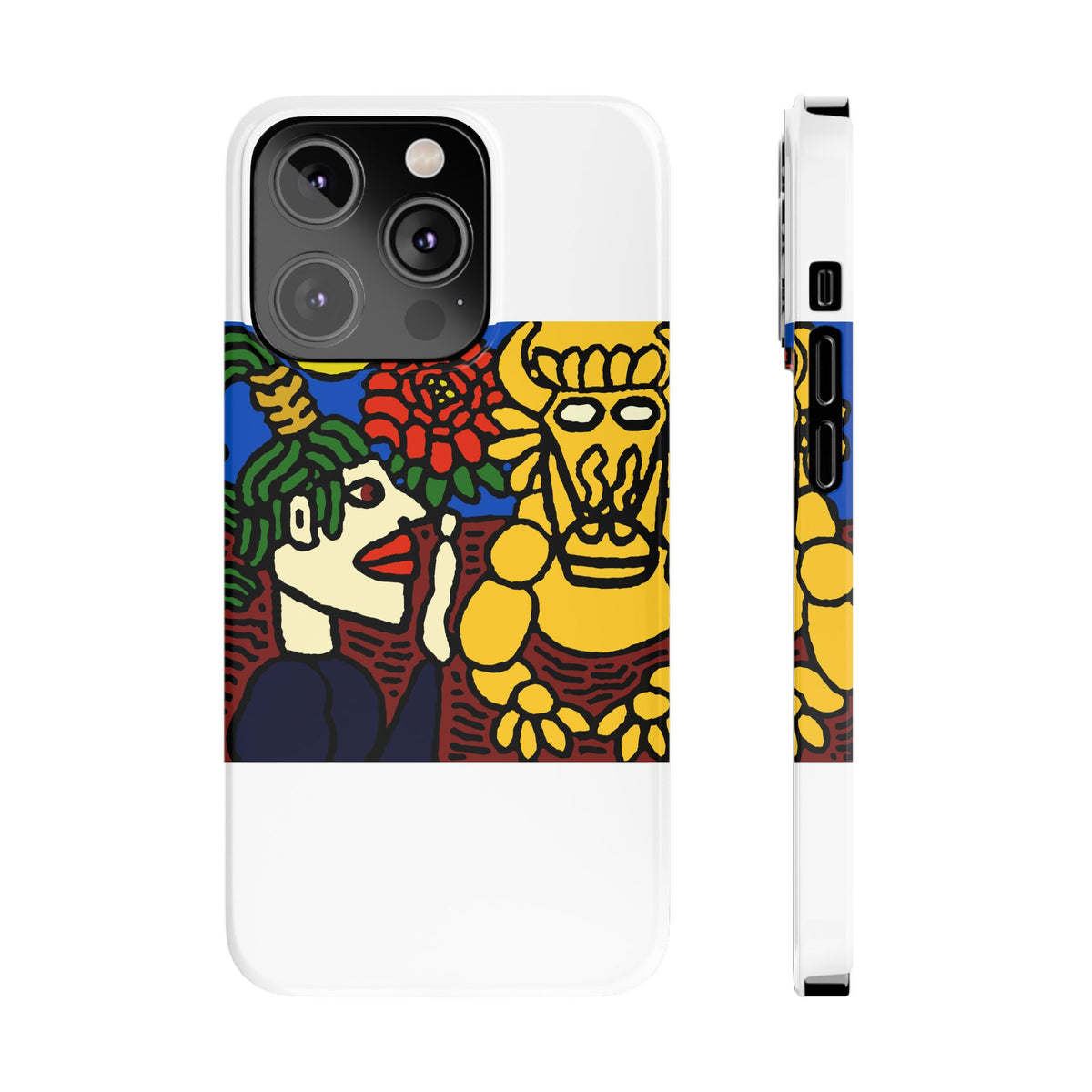 The warrior hailing the mighty golden dragon Slim Phone Case