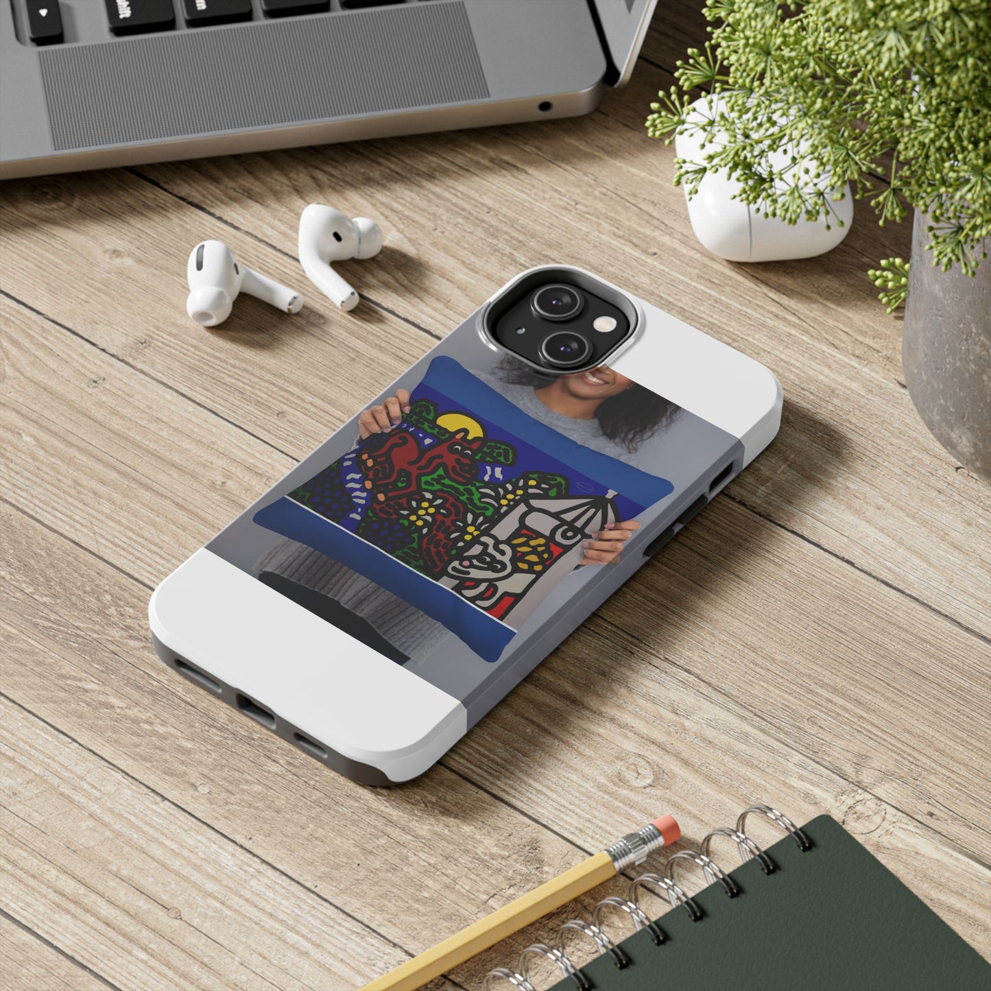 Bunny welcoming a friendly horse on his journey Tough Phone Case