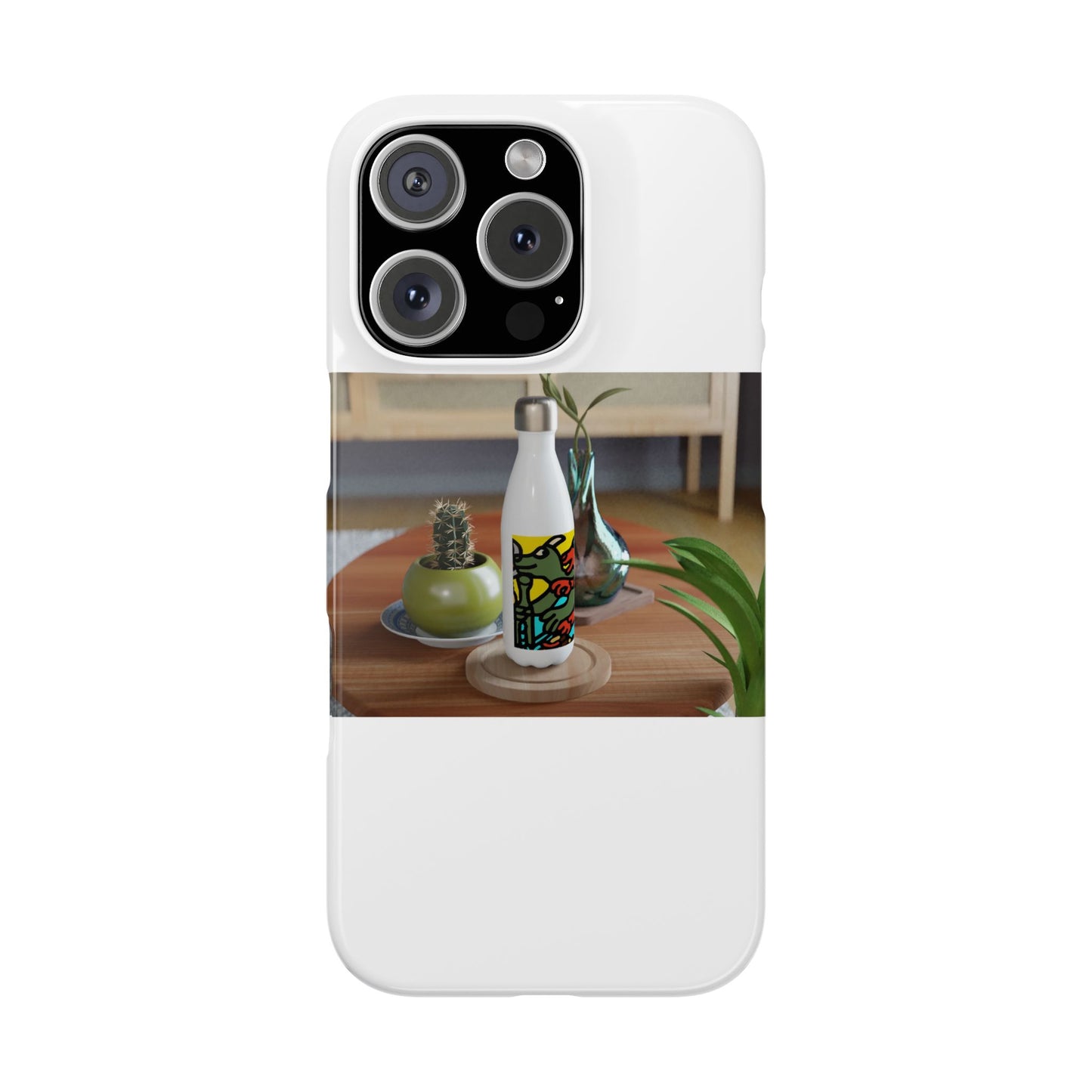 Two dragons enjoying a feast together Slim Phone Case