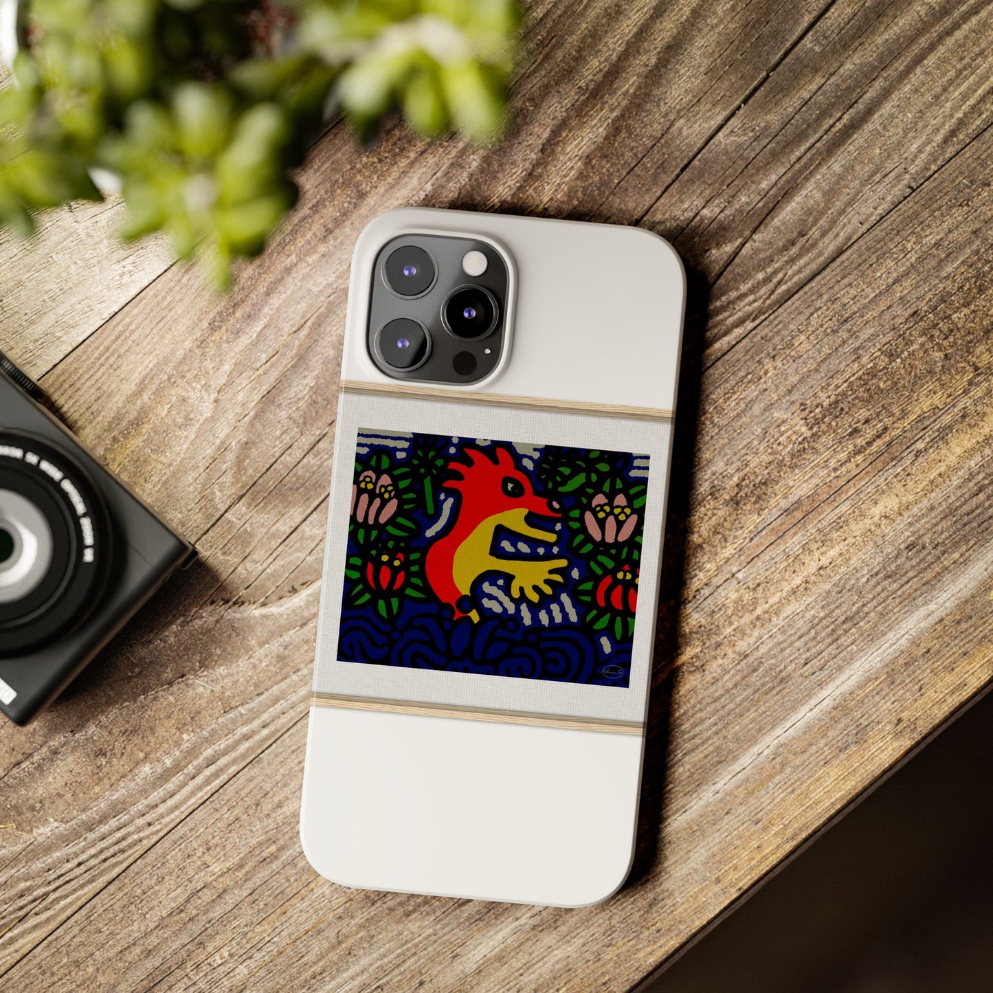 Breaking through the surface of a lotus pond Slim Phone Case