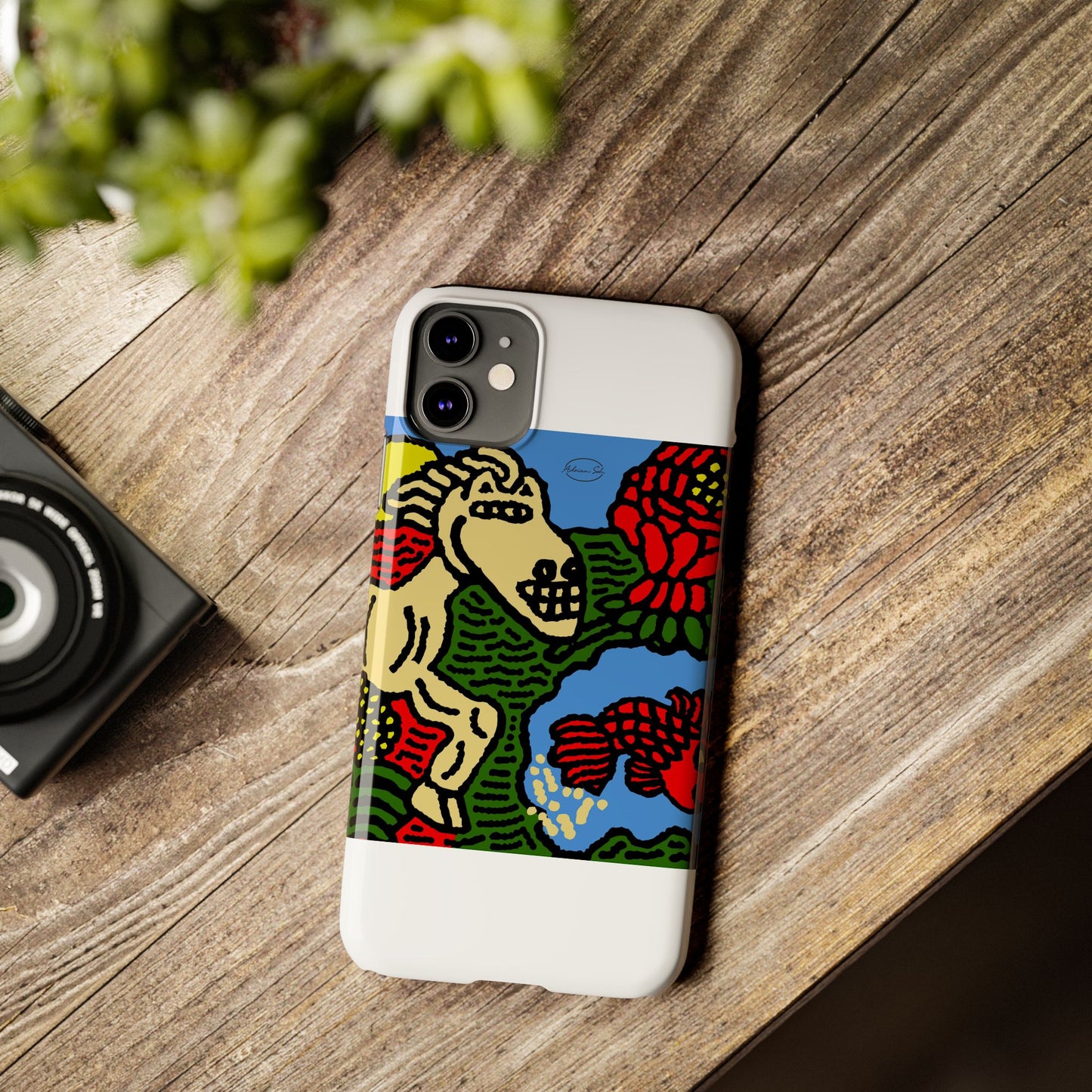 Galloping carefree through life Slim Phone Case