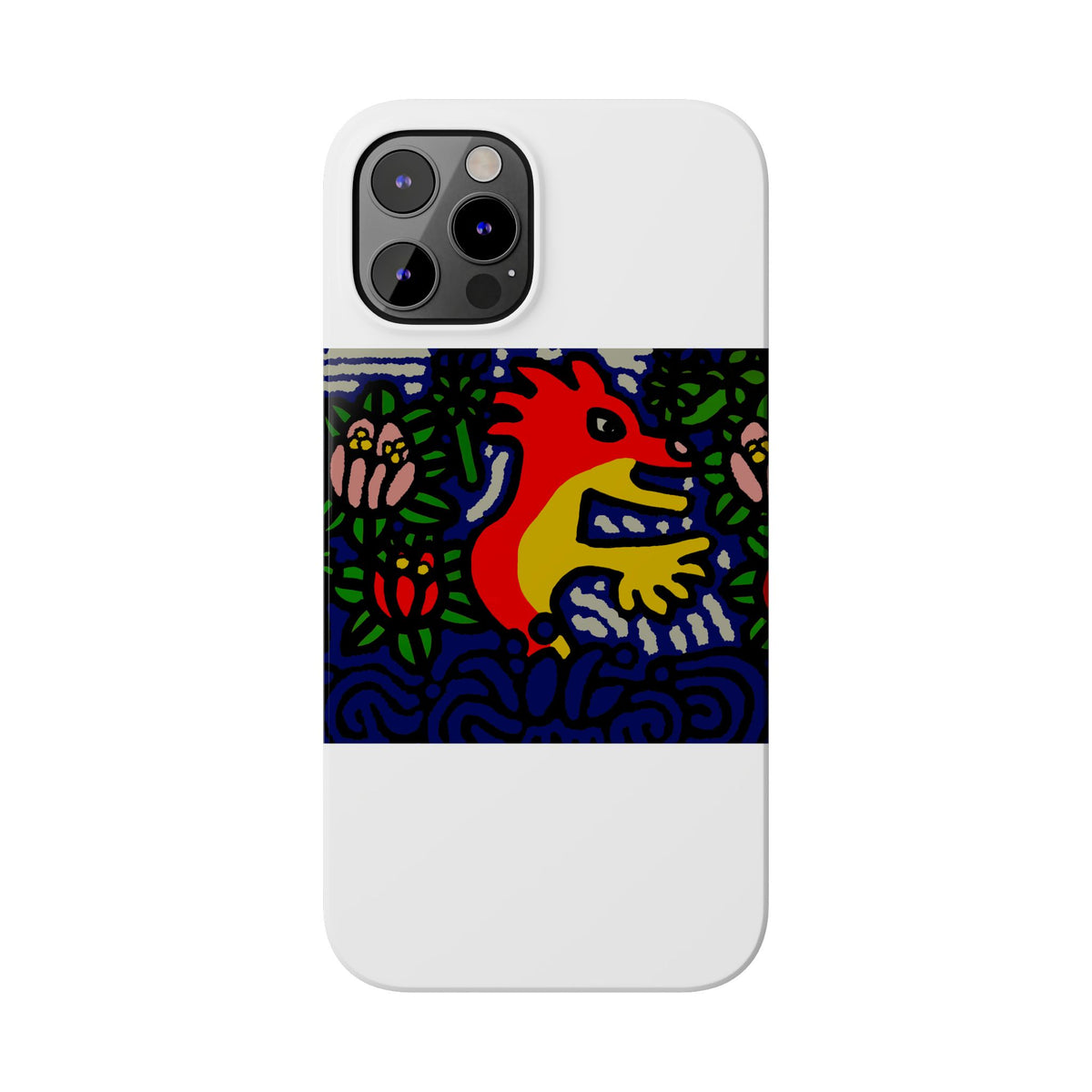 Breaking through the surface of a lotus pond Slim Phone Case