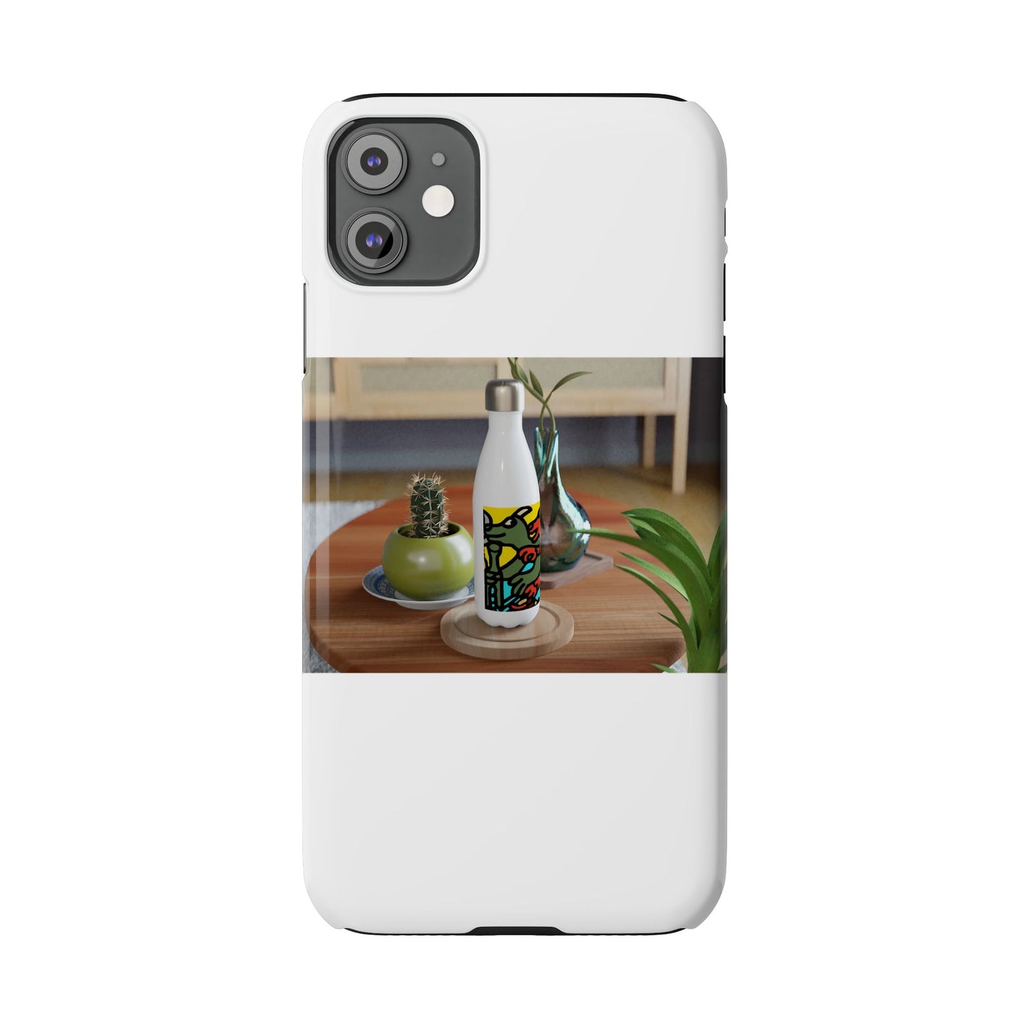 Two dragons enjoying a feast together Slim Phone Case