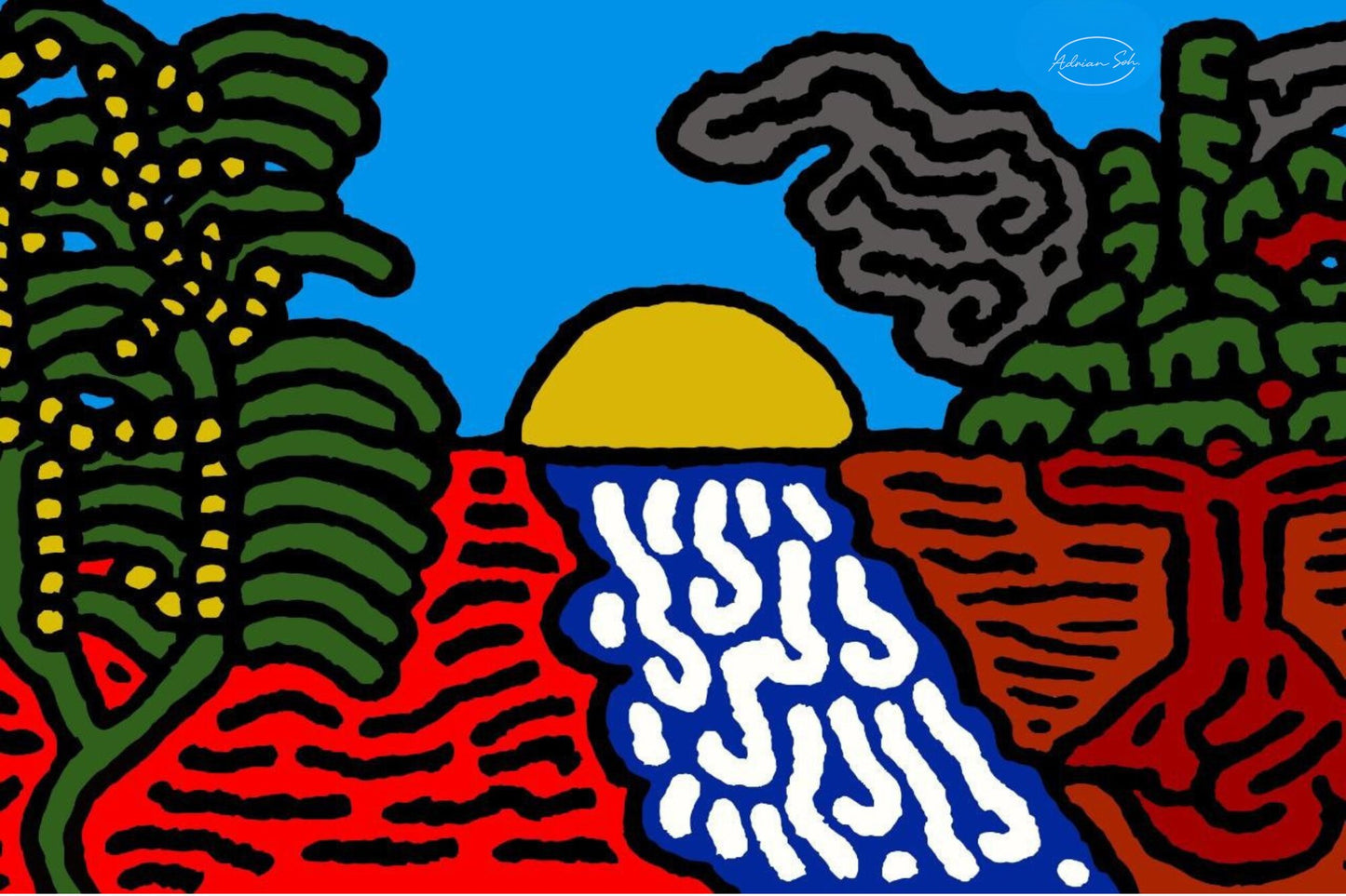 The river that joins the Australian wattle and Lebanese cedar tree in friendship Matte Poster Vertical (Large)
