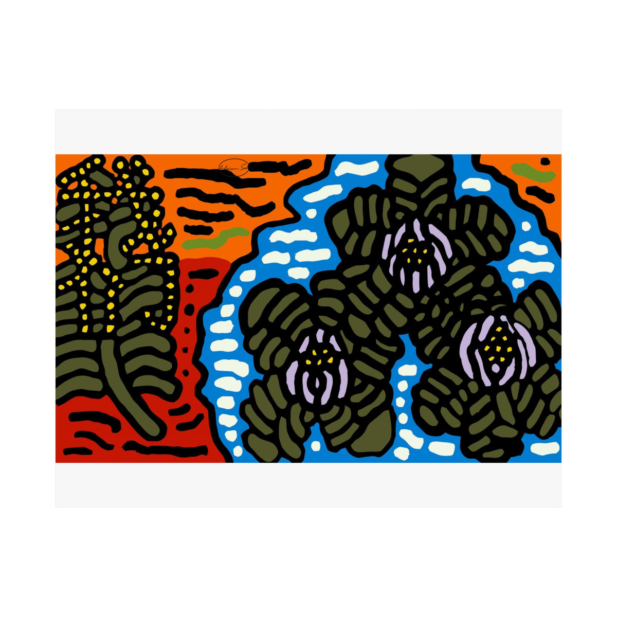 The Sri Lankan water lilies meets the Australian wattle Matte Poster Horizontal (Small)