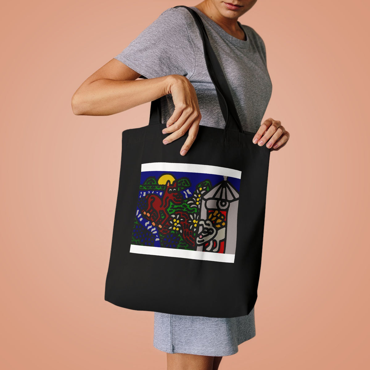 Bunny welcoming a friendly horse on his journey Classic Tote Bag