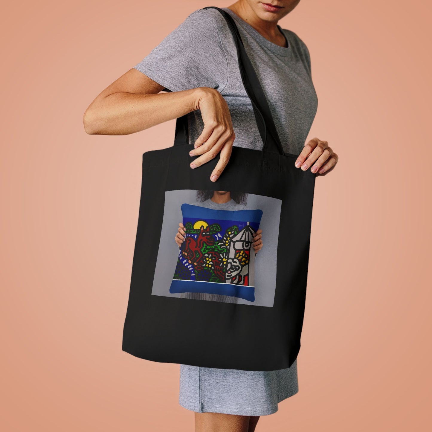 Bunny welcoming a friendly horse on his journey Classic Tote Bag