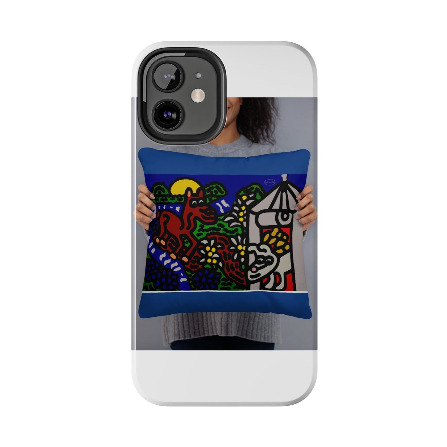 Bunny welcoming a friendly horse on his journey Tough Phone Case