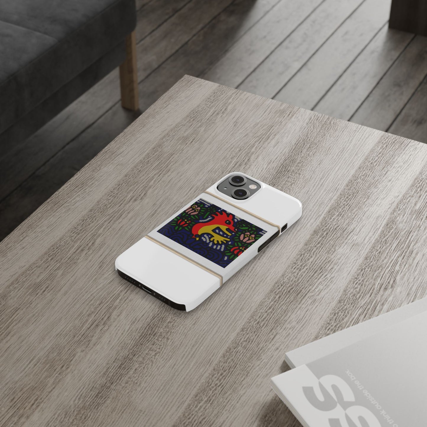 Breaking through the surface of a lotus pond Slim Phone Case