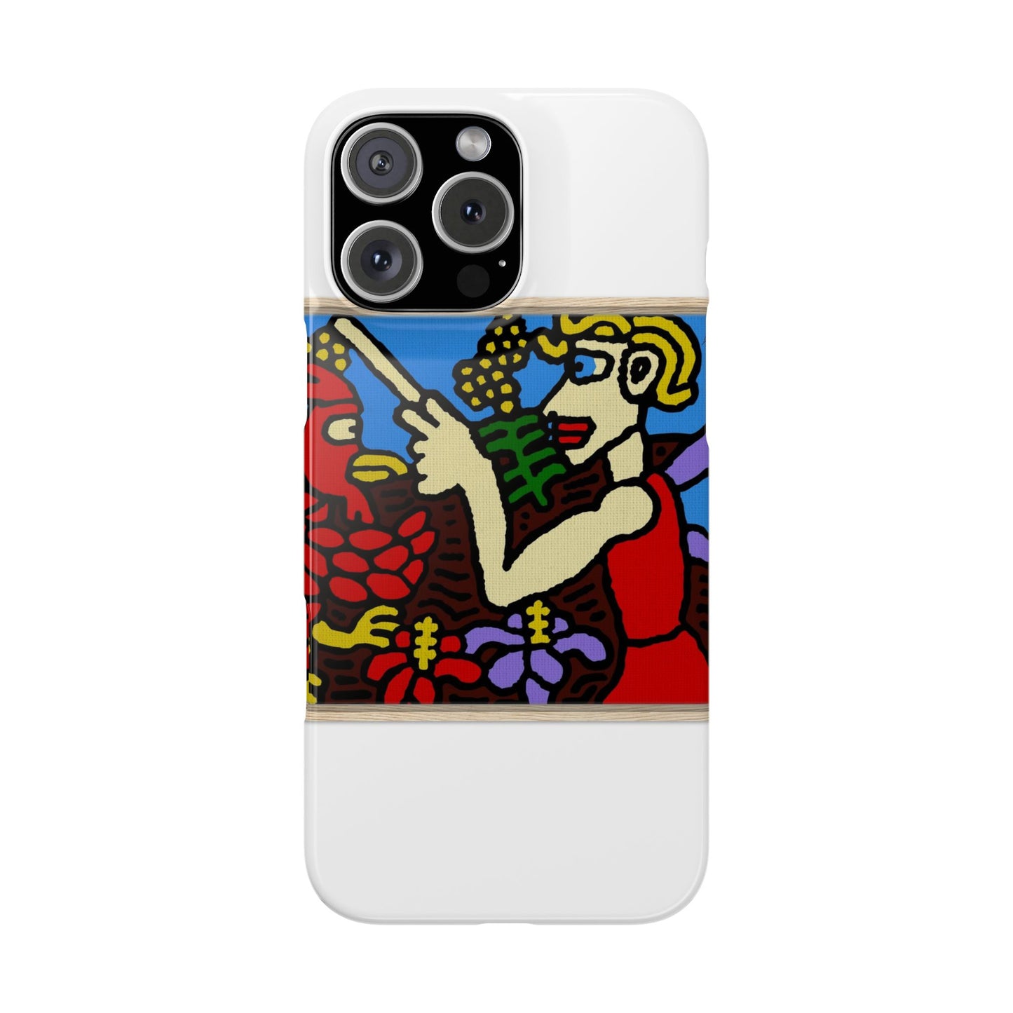 The hen gaining a blessing from a fairy Slim Phone Case