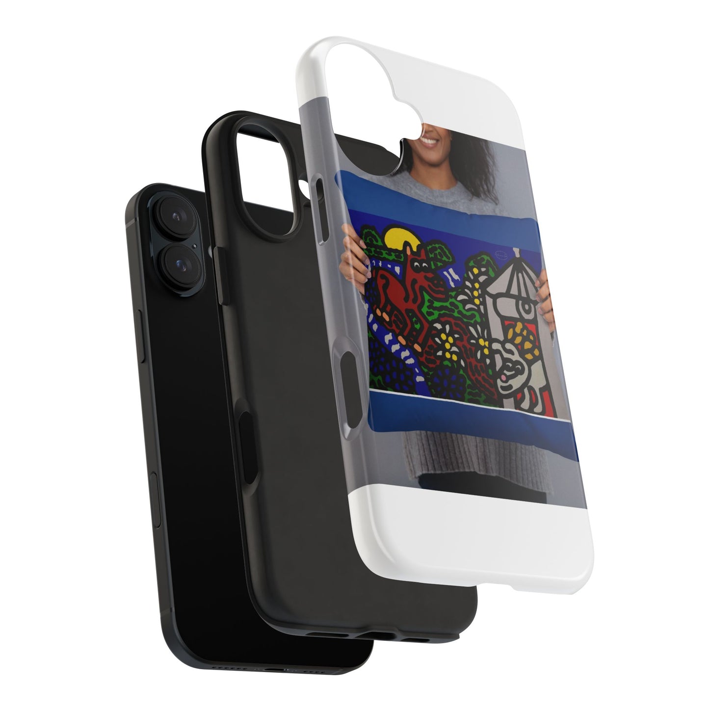Bunny welcoming a friendly horse on his journey Tough Phone Case