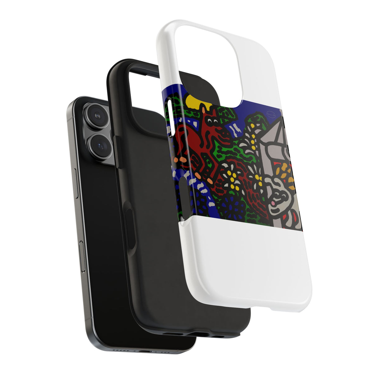 Bunny welcoming a friendly horse on his journey Tough Phone Case