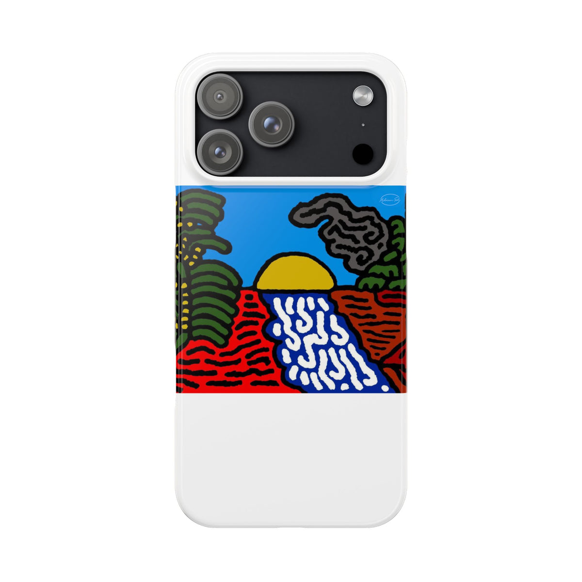 The river that joins the Australian wattle and Lebanese cedar tree in friendship Slim Phone Case