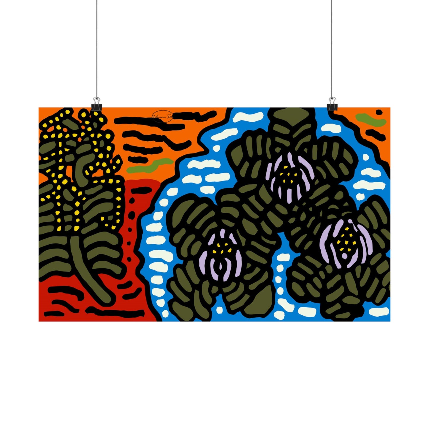 The Sri Lankan water lilies meets the Australian wattle Matte Poster Horizontal (Large)