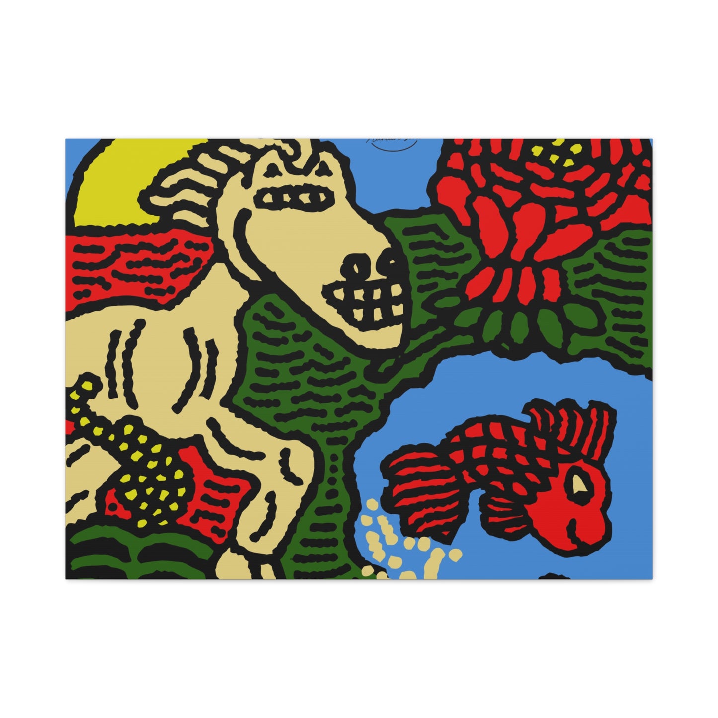 Galloping carefree through life Canvas (Large)