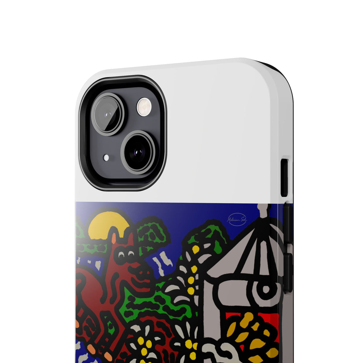 Bunny welcoming a friendly horse on his journey Tough Phone Case