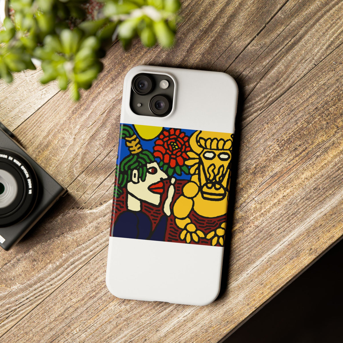 The warrior hailing the mighty golden dragon Slim Phone Case