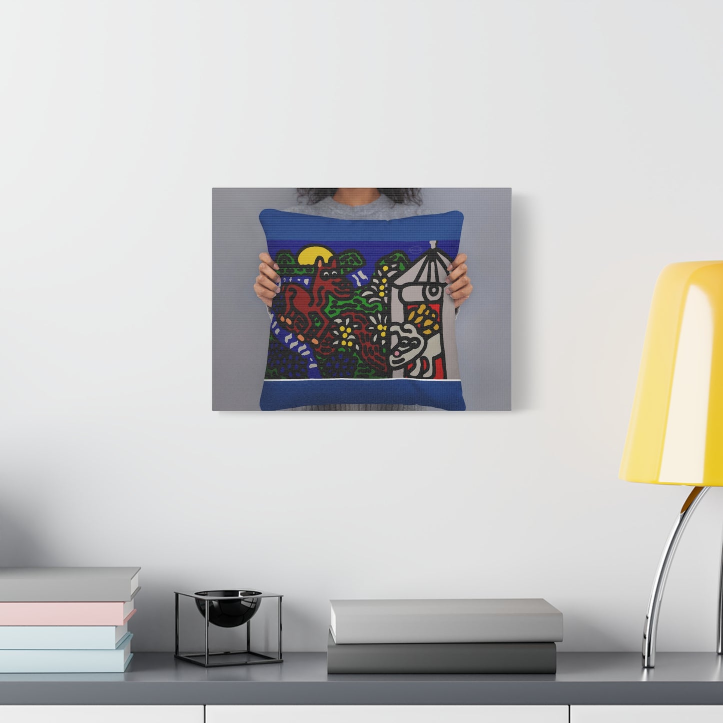Bunny welcoming a friendly horse on his journey Canvas (Small)