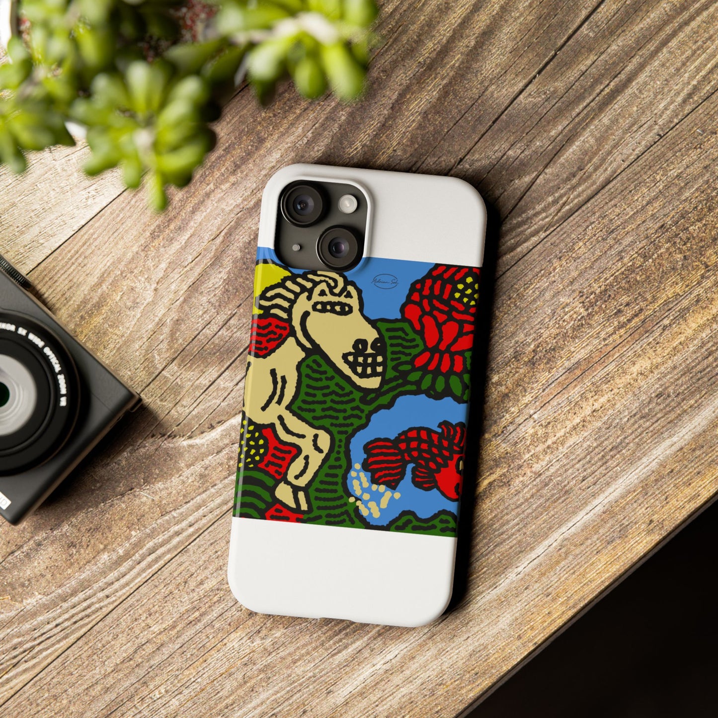Galloping carefree through life Slim Phone Case