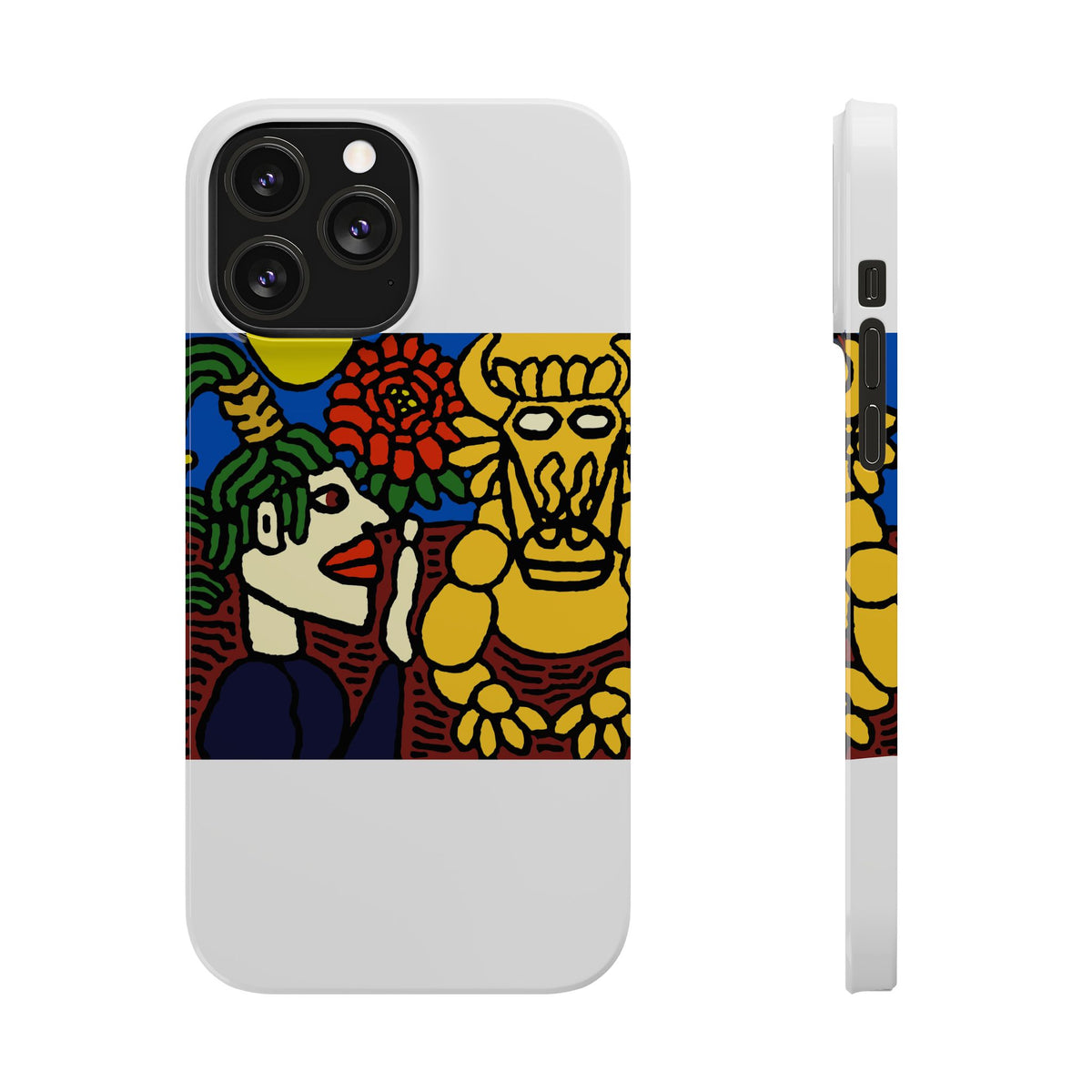 The warrior hailing the mighty golden dragon Slim Phone Case