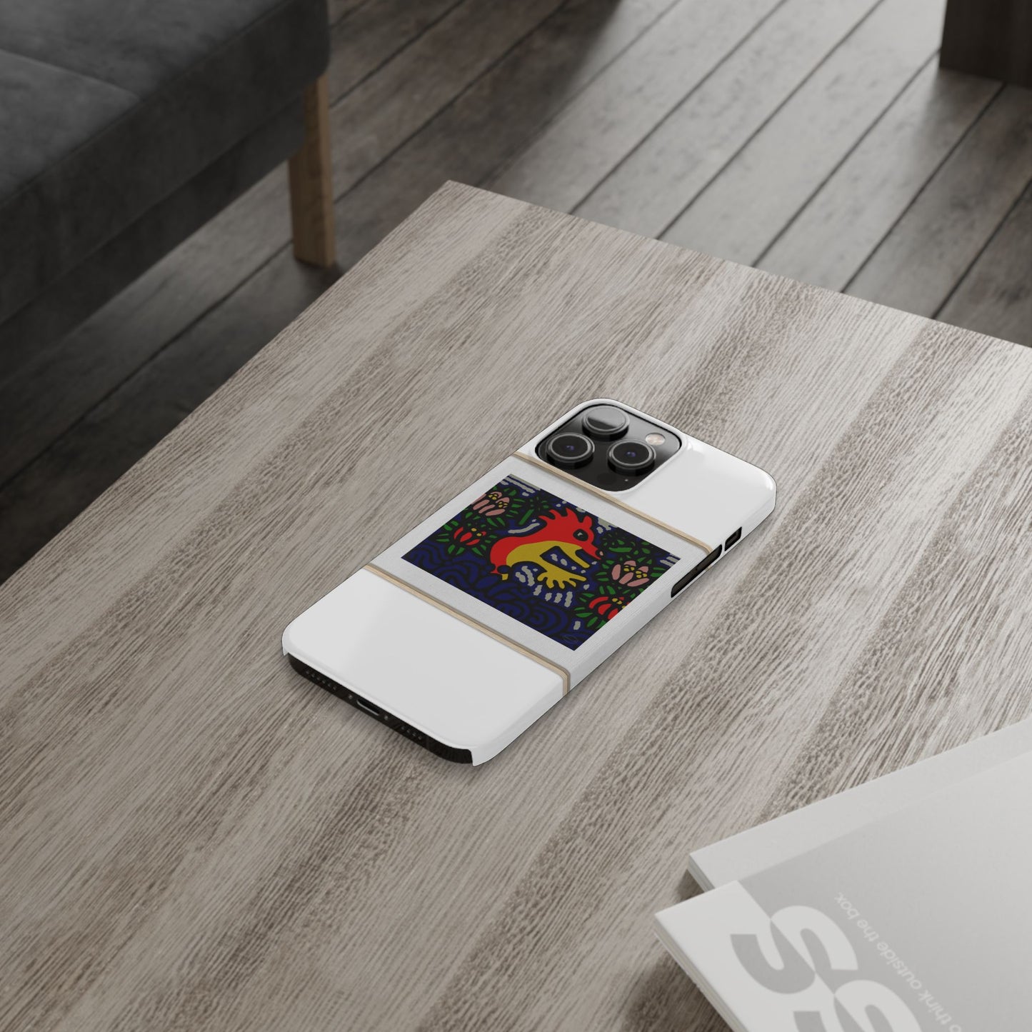 Breaking through the surface of a lotus pond Slim Phone Case