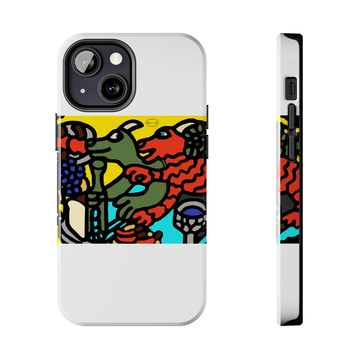 Two dragons enjoying a feast together Tough Phone Case