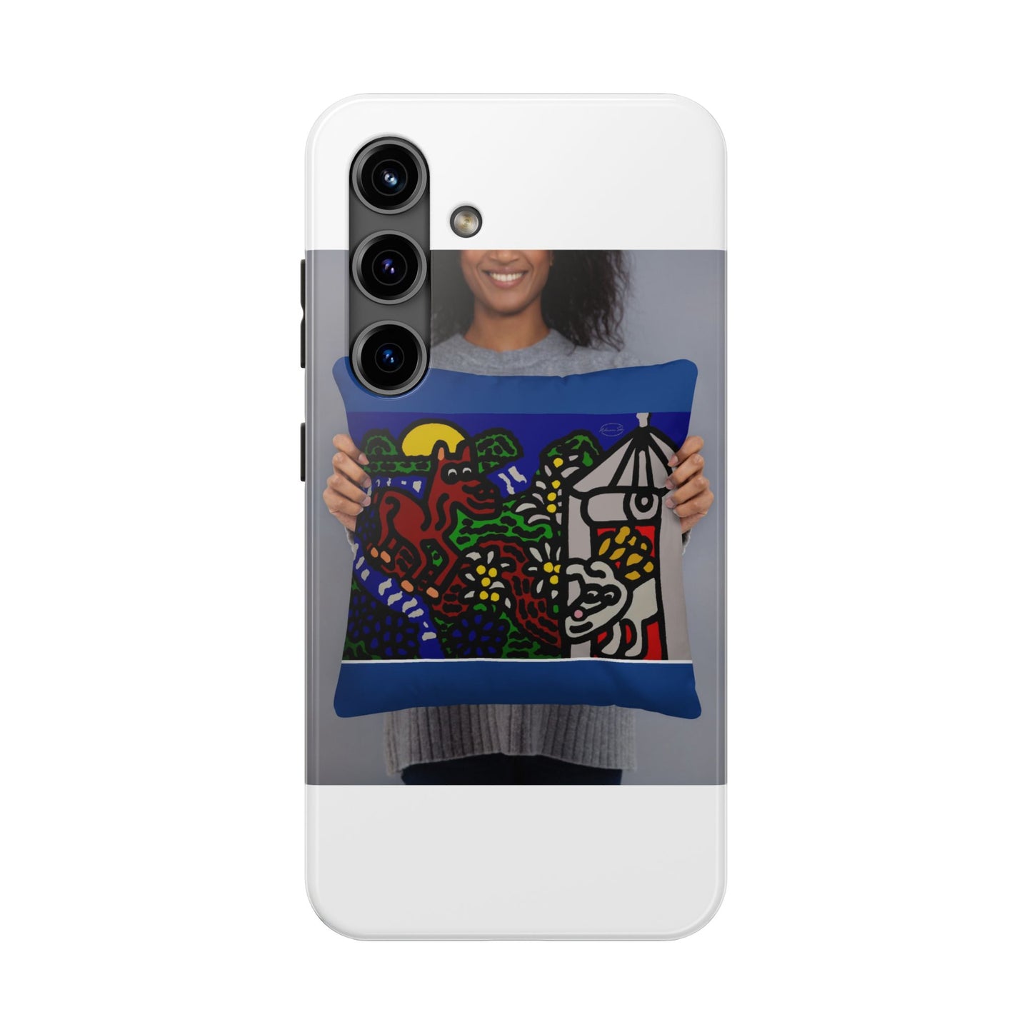 Bunny welcoming a friendly horse on his journey Tough Phone Case