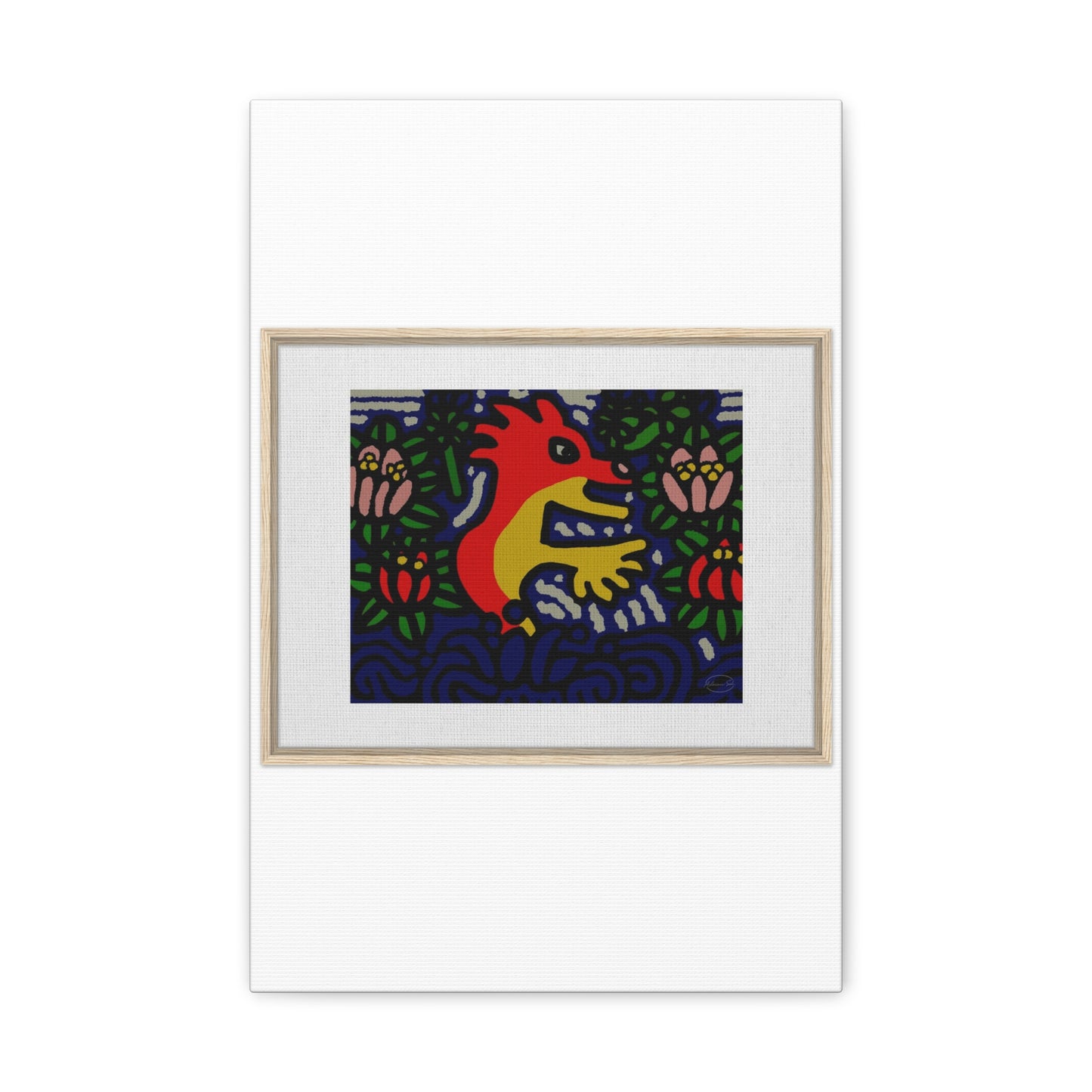 Breaking through the surface of a lotus pond Canvas (Small)